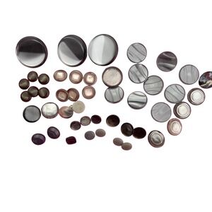 Vintage Grey Button Lot Bakelite Casein Celluloid Mix 1930s–1960s 40pcs Sewing